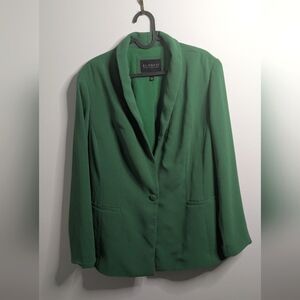 Eloquii Tailored Blazer Jacket Plus Sz 14 Vibrant Green One Button Lined Pockets